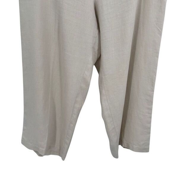 Eileen Fisher Linen Blend Wide Leg Cropped Pants Cream Size Large - Picture 4 of 8